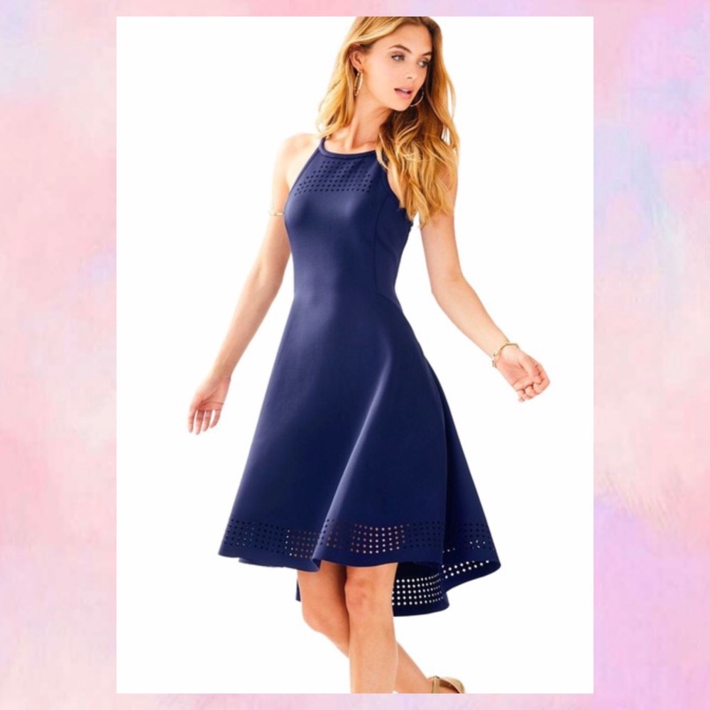 Lilly PulitzerTrue Navy Aurelie Midi Night Out Dress - Picture 1 of 5